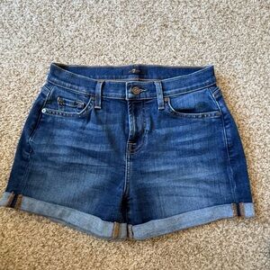 Women’s 7 For All Mankind Dark Blue Jean Shorts